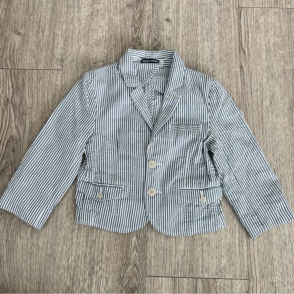 ORIGINAL MARINES baby Boys striped jacket blazer seersucker size 18 month